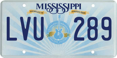 MS license plate LVU289