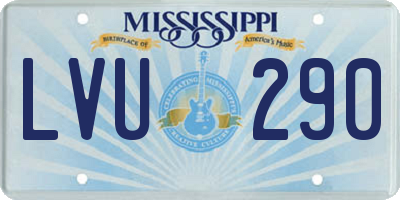 MS license plate LVU290