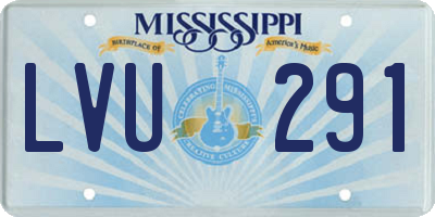 MS license plate LVU291