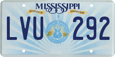 MS license plate LVU292