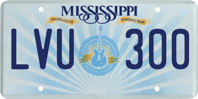 MS license plate LVU300
