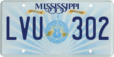 MS license plate LVU302