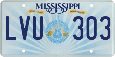 MS license plate LVU303