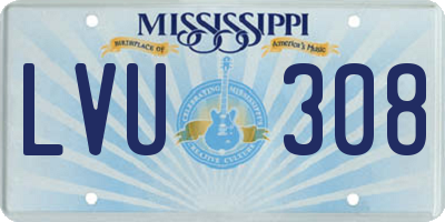 MS license plate LVU308