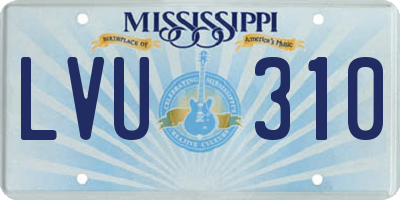 MS license plate LVU310