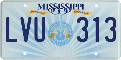 MS license plate LVU313