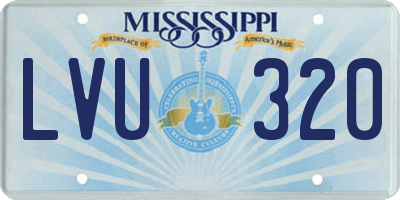MS license plate LVU320