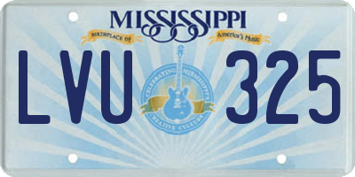 MS license plate LVU325