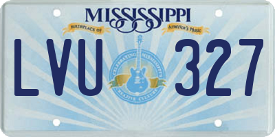 MS license plate LVU327