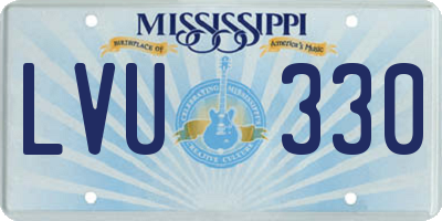 MS license plate LVU330