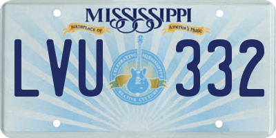 MS license plate LVU332