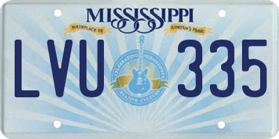 MS license plate LVU335