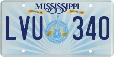 MS license plate LVU340
