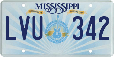 MS license plate LVU342