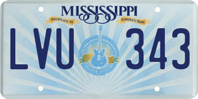 MS license plate LVU343