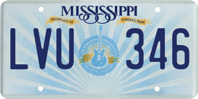 MS license plate LVU346