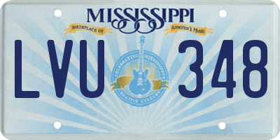 MS license plate LVU348