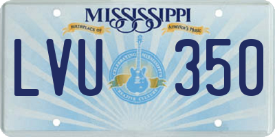 MS license plate LVU350