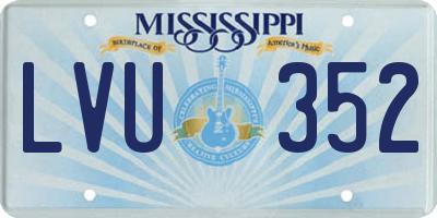 MS license plate LVU352