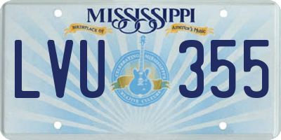 MS license plate LVU355