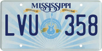 MS license plate LVU358