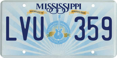 MS license plate LVU359