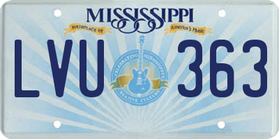 MS license plate LVU363