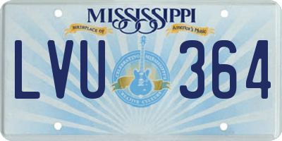 MS license plate LVU364