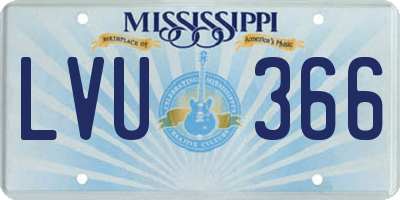 MS license plate LVU366