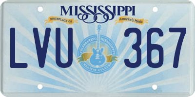 MS license plate LVU367