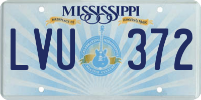 MS license plate LVU372