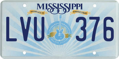 MS license plate LVU376