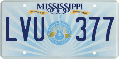 MS license plate LVU377