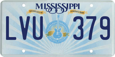 MS license plate LVU379
