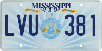 MS license plate LVU381