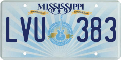 MS license plate LVU383