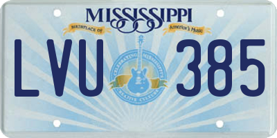 MS license plate LVU385