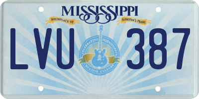 MS license plate LVU387