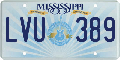 MS license plate LVU389