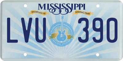 MS license plate LVU390