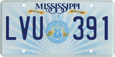 MS license plate LVU391