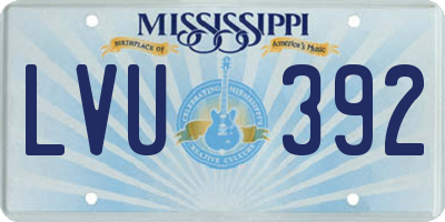 MS license plate LVU392