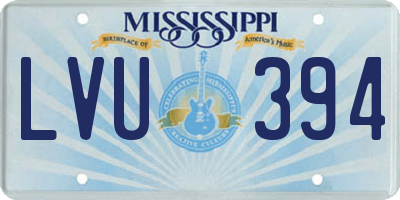 MS license plate LVU394