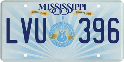 MS license plate LVU396