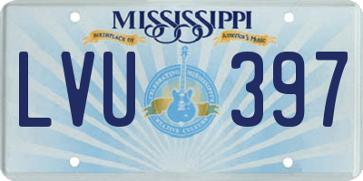 MS license plate LVU397