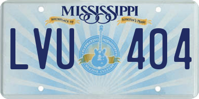 MS license plate LVU404