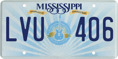 MS license plate LVU406