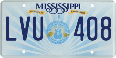 MS license plate LVU408