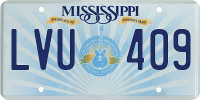 MS license plate LVU409