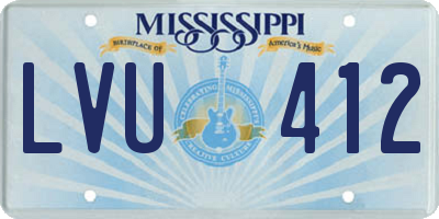 MS license plate LVU412